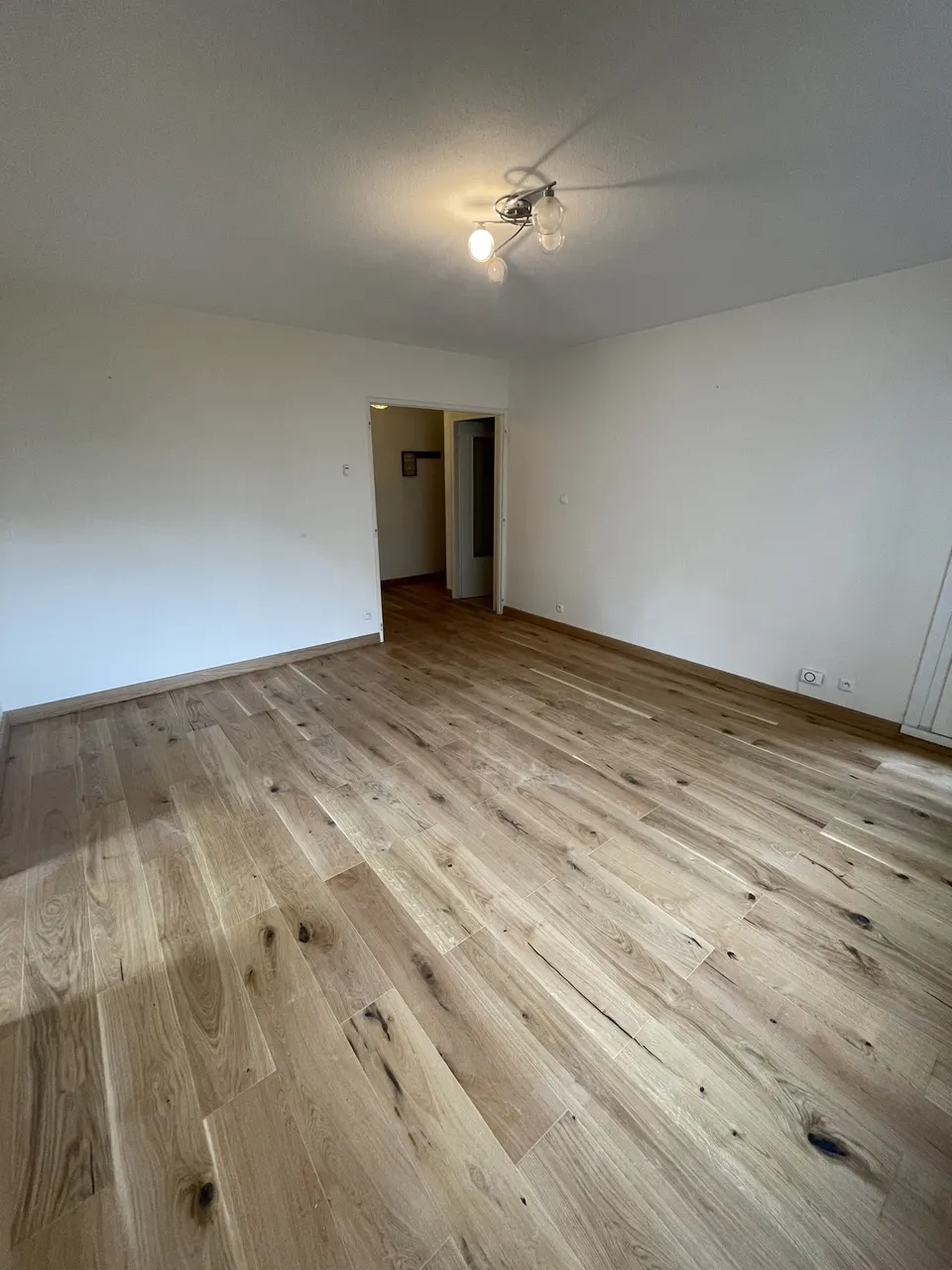 Autre vue du salon terminé, parquet en chêne clair